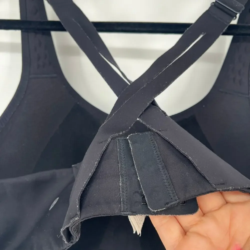 Lululemon AirSupport Bra High Support Run Black Asphalt Grey 38D
